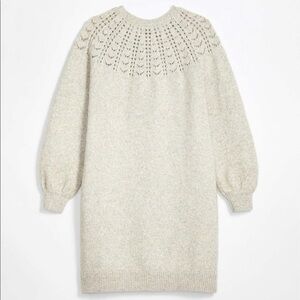 NWT LOFT Petite Pointelle Yoke Sweater Dress Size Small